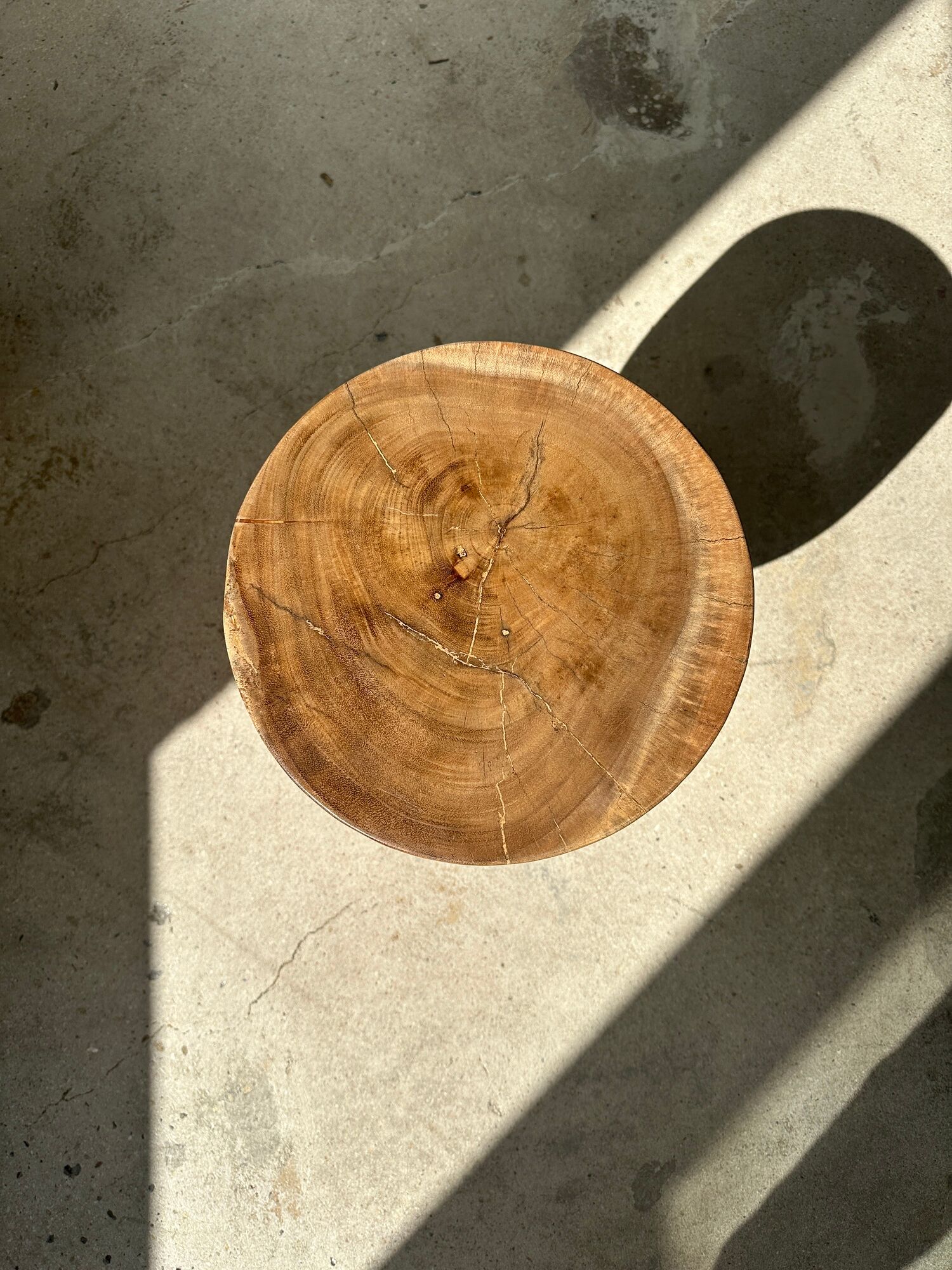 End of sofa, stool, modular furniture in monoxyl suar