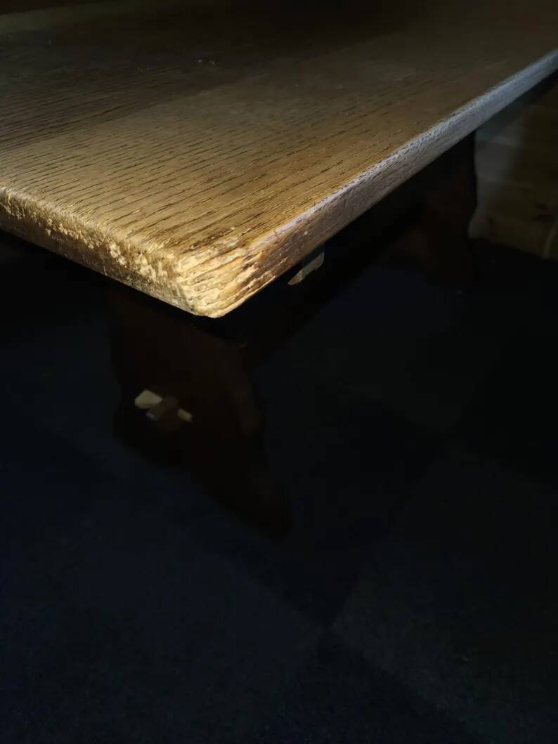 Vintage refectory table in solid oak