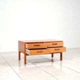 Teak low chest of drawers by Kai Kristiansen for Feldballes Mobler