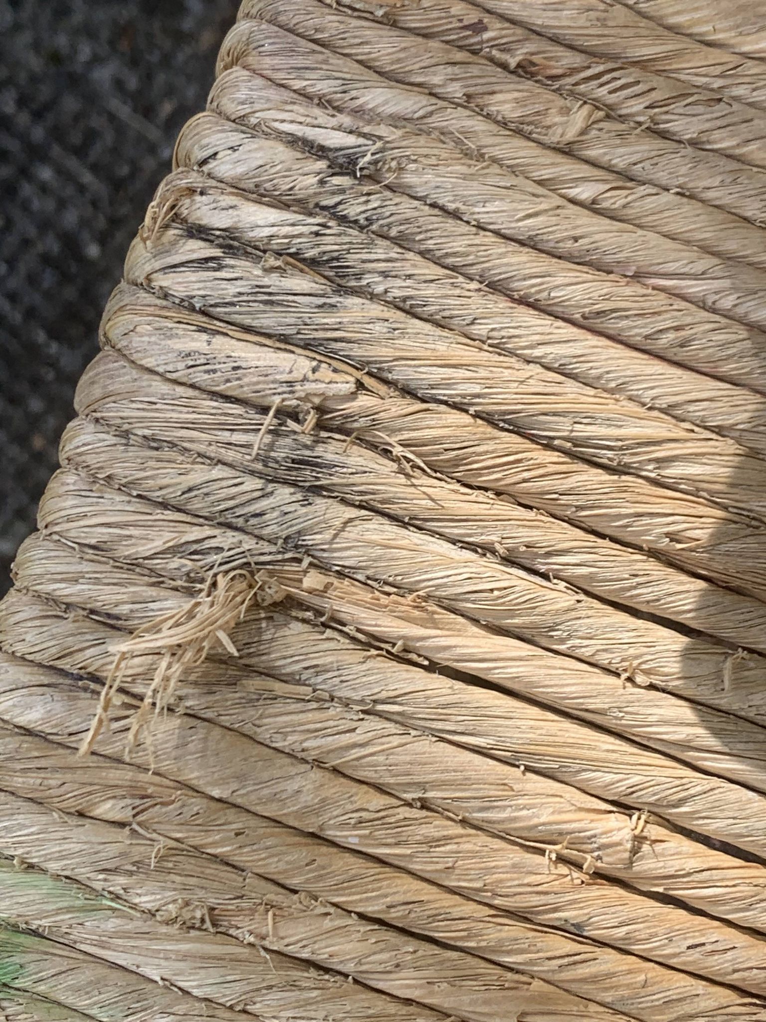Small vintage wooden and straw children's chair
