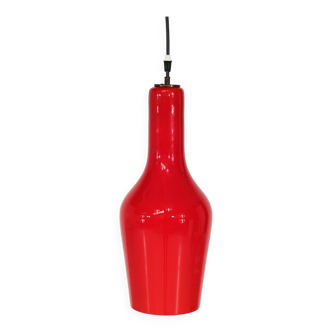 Italian red opaline pendant light - 1960s