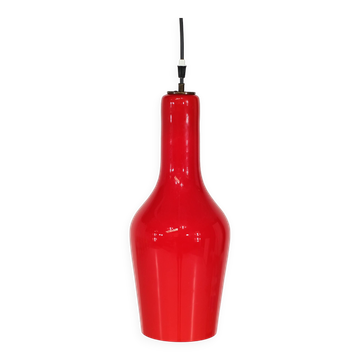 Italian red opaline pendant light - 1960s