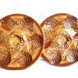 Sarreguemines oyster plates, Christmas plates, seafood plates.