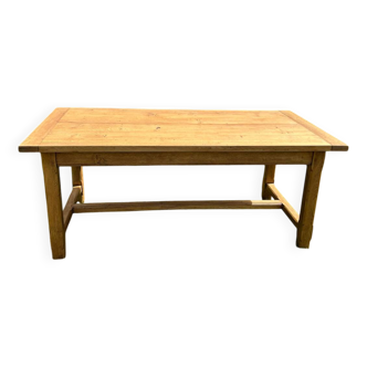 Vintage light oak farmhouse table for 8 people