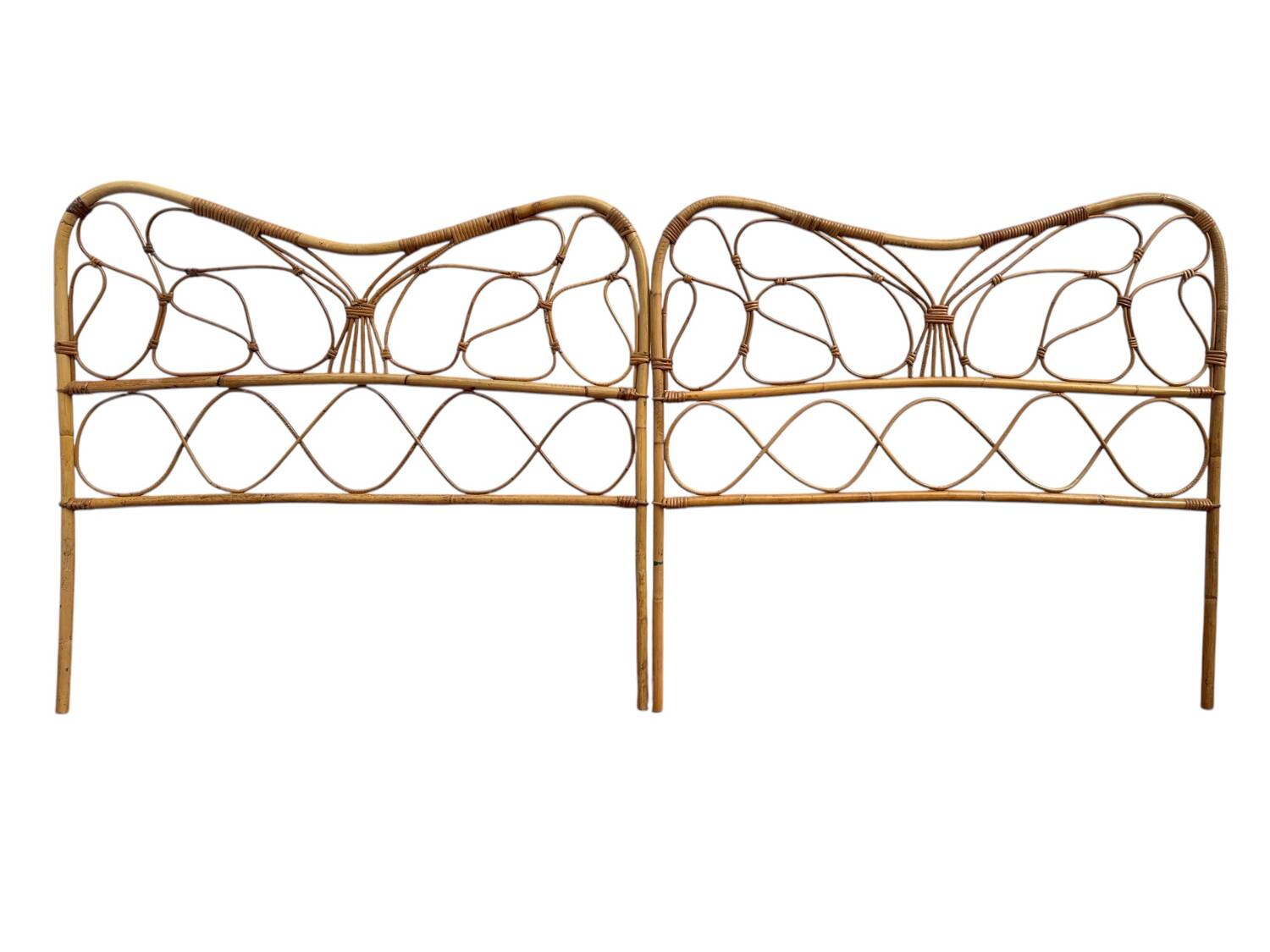 Pair of rattan headboards from the 50's Italy