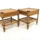 Set of 2 rattan bedside tables, Kenneth Bergenblad, Dux, Sweden, 1960.