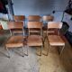 6 vintage school chairs