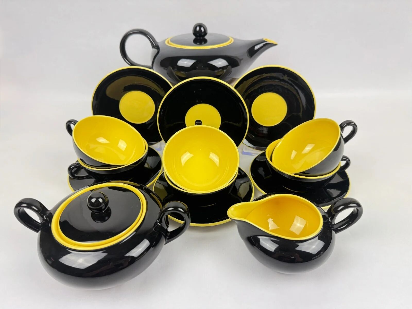 Tea service Villeroy & Boch, Mettlach, France-Sarre around 1950, Biarritz