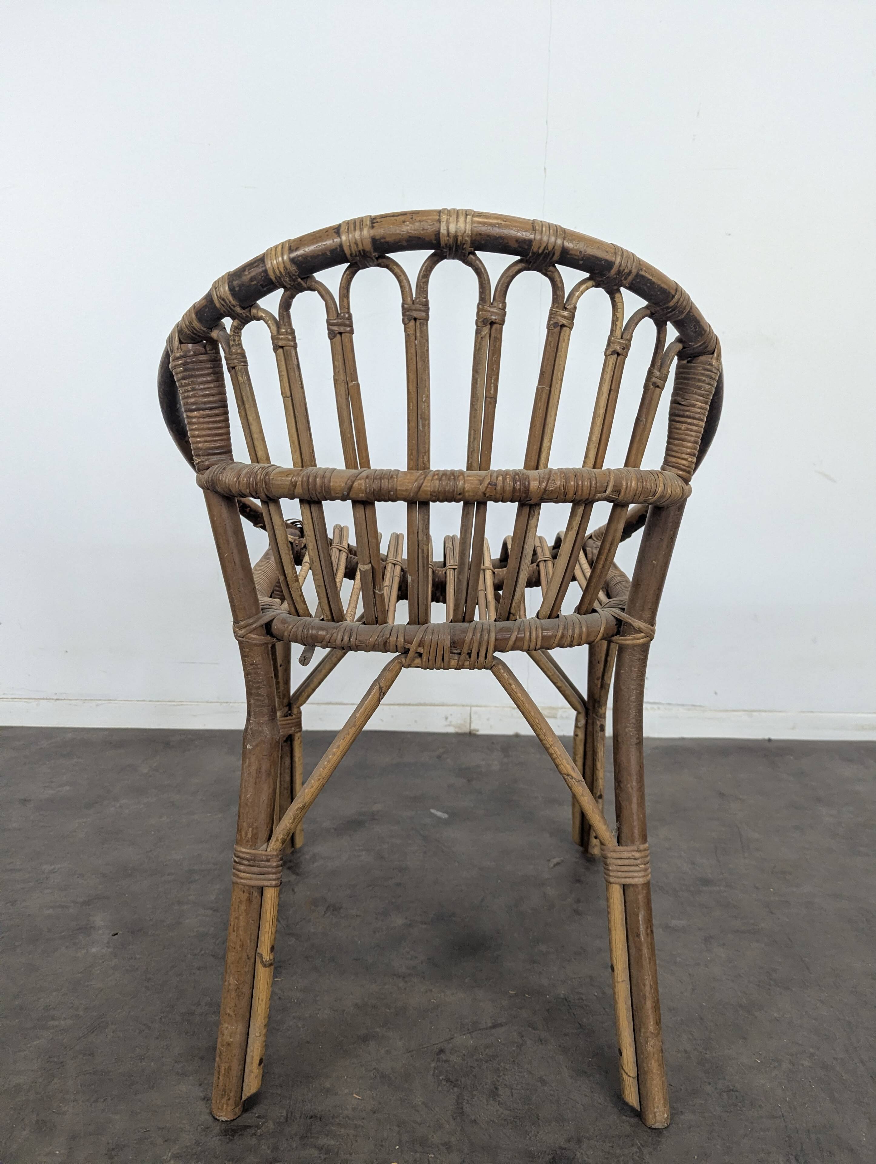 Bamboo and rattan armchair