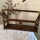 Varnished rattan shelf - vintage