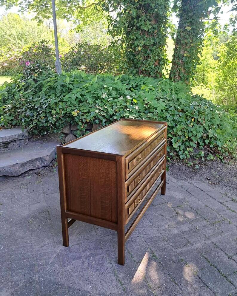 Tinted Oak Chest of Drawers, Henry Kjaernulf Style, 1960-70, Danish Design