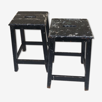 Pair stool painted wood workshop