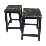 Pair stool painted wood workshop