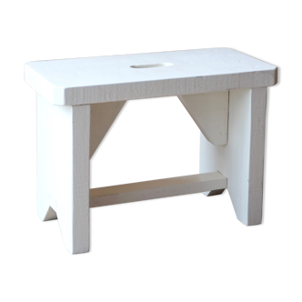 Banc repose pieds blanc en bois années 50