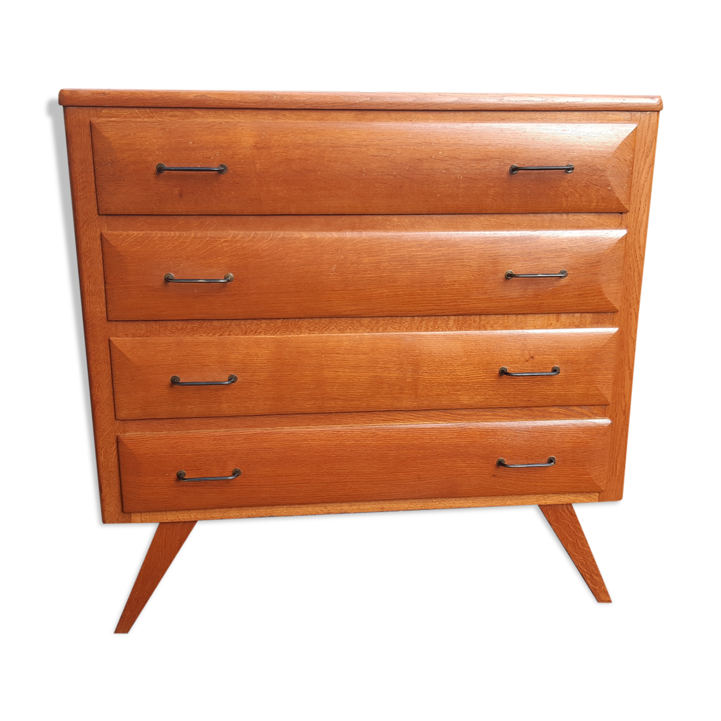 Vintage gilded oak chest of drawers