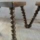 Pair of solid wood stools, carved legs
