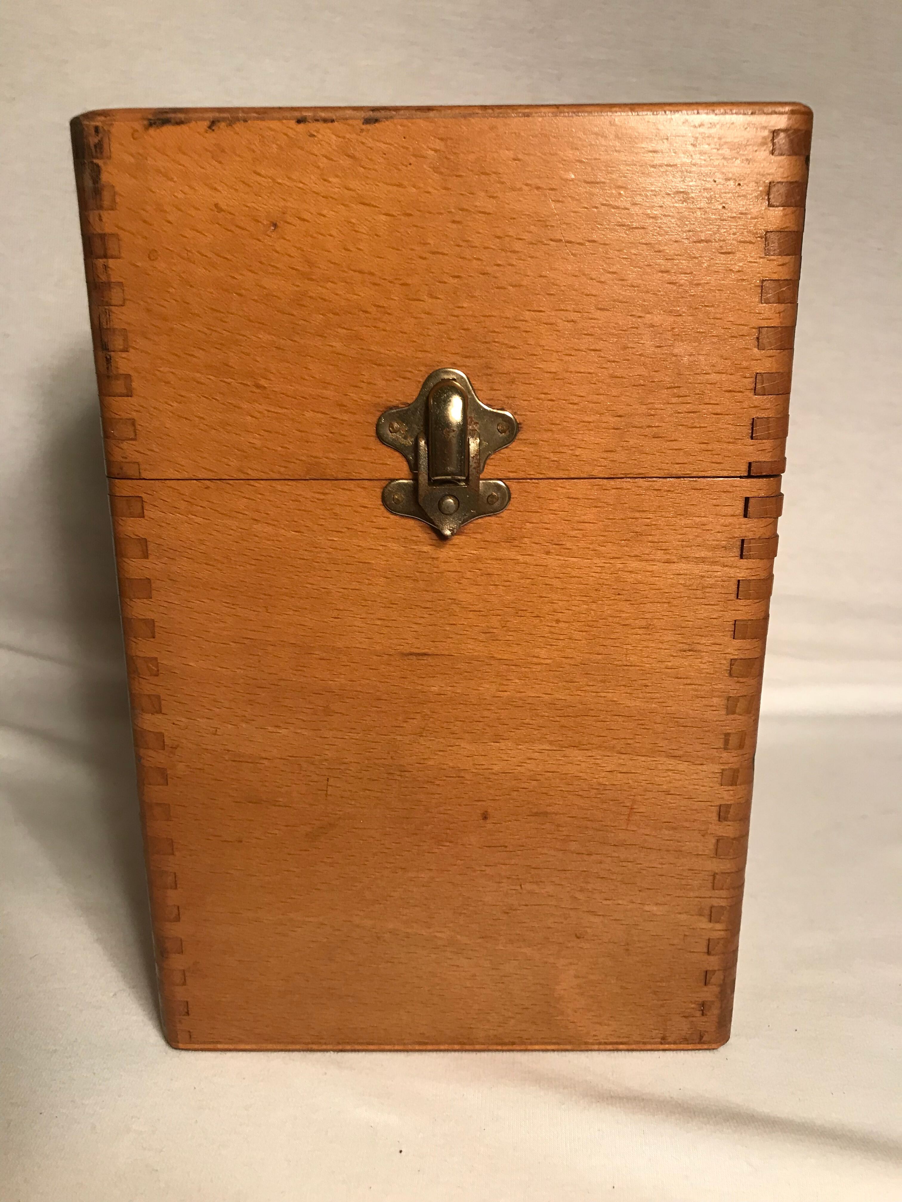 Wooden old organizer of vintage sheets