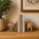 Elephant bookends in natural stone