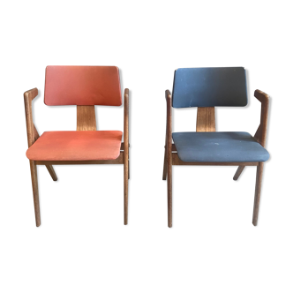 Lots deux chaises Hillestak par Lucienne & Robin Day 1950