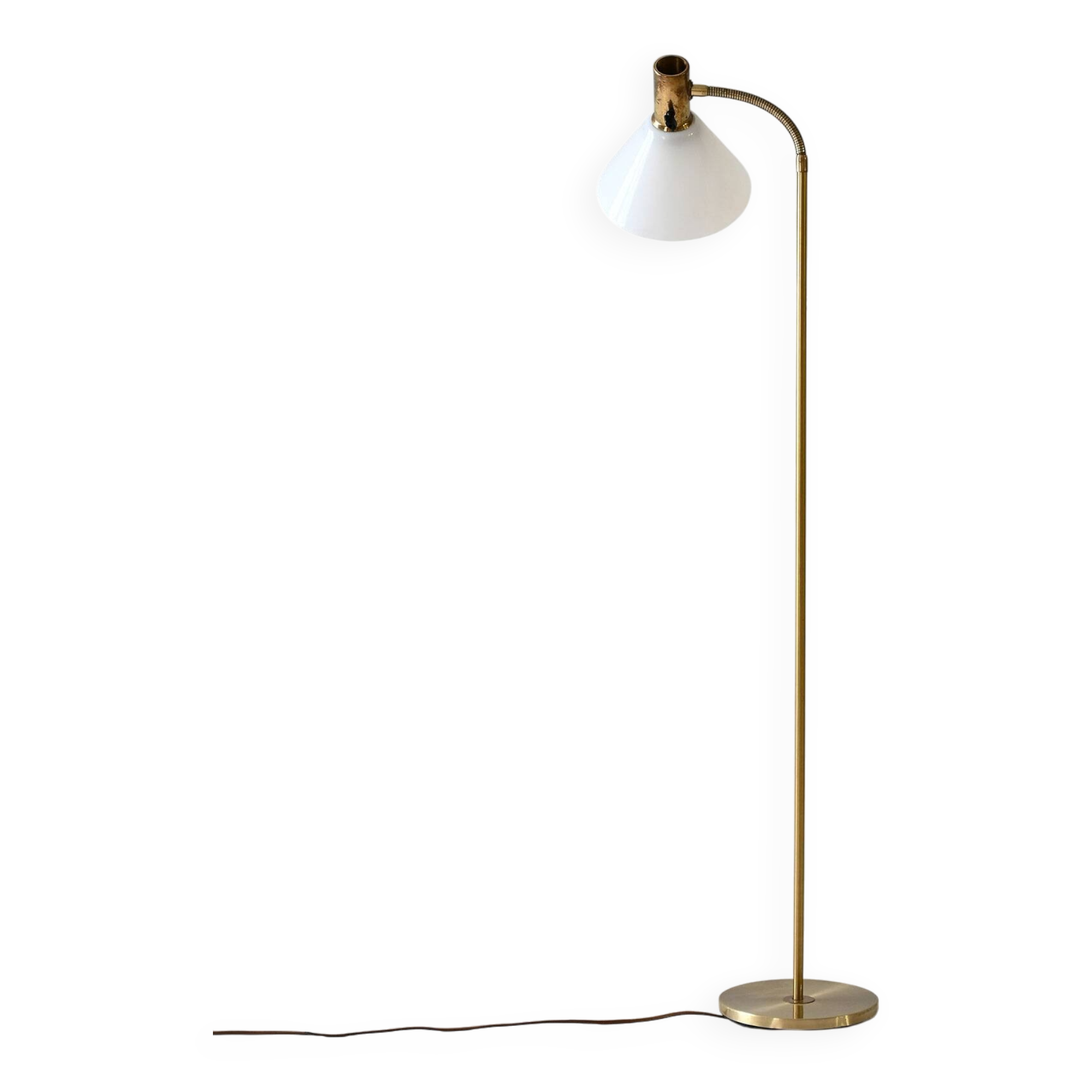1950s Scandinavian Floor Lamp in Brass