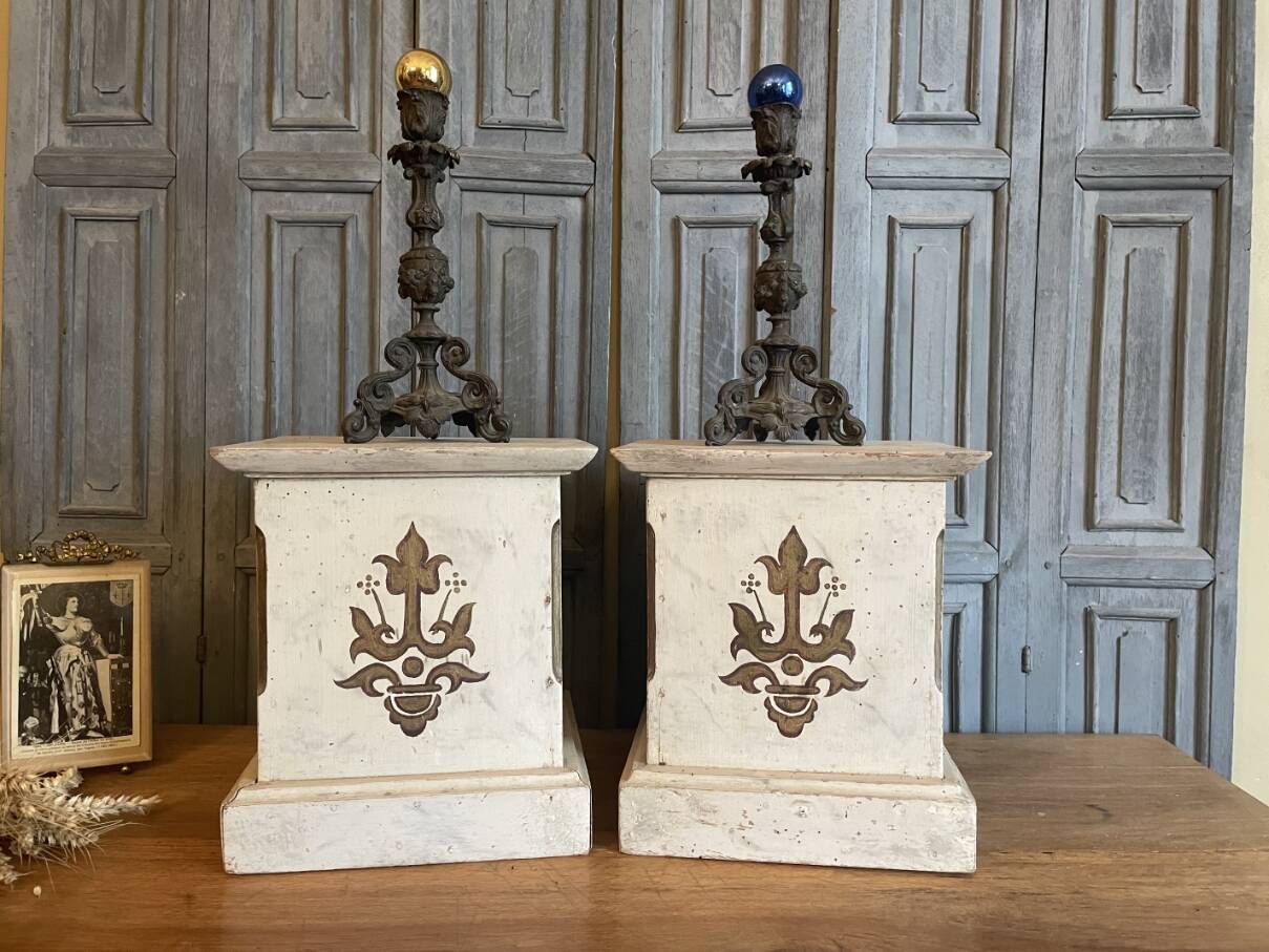 2 x French church consoles