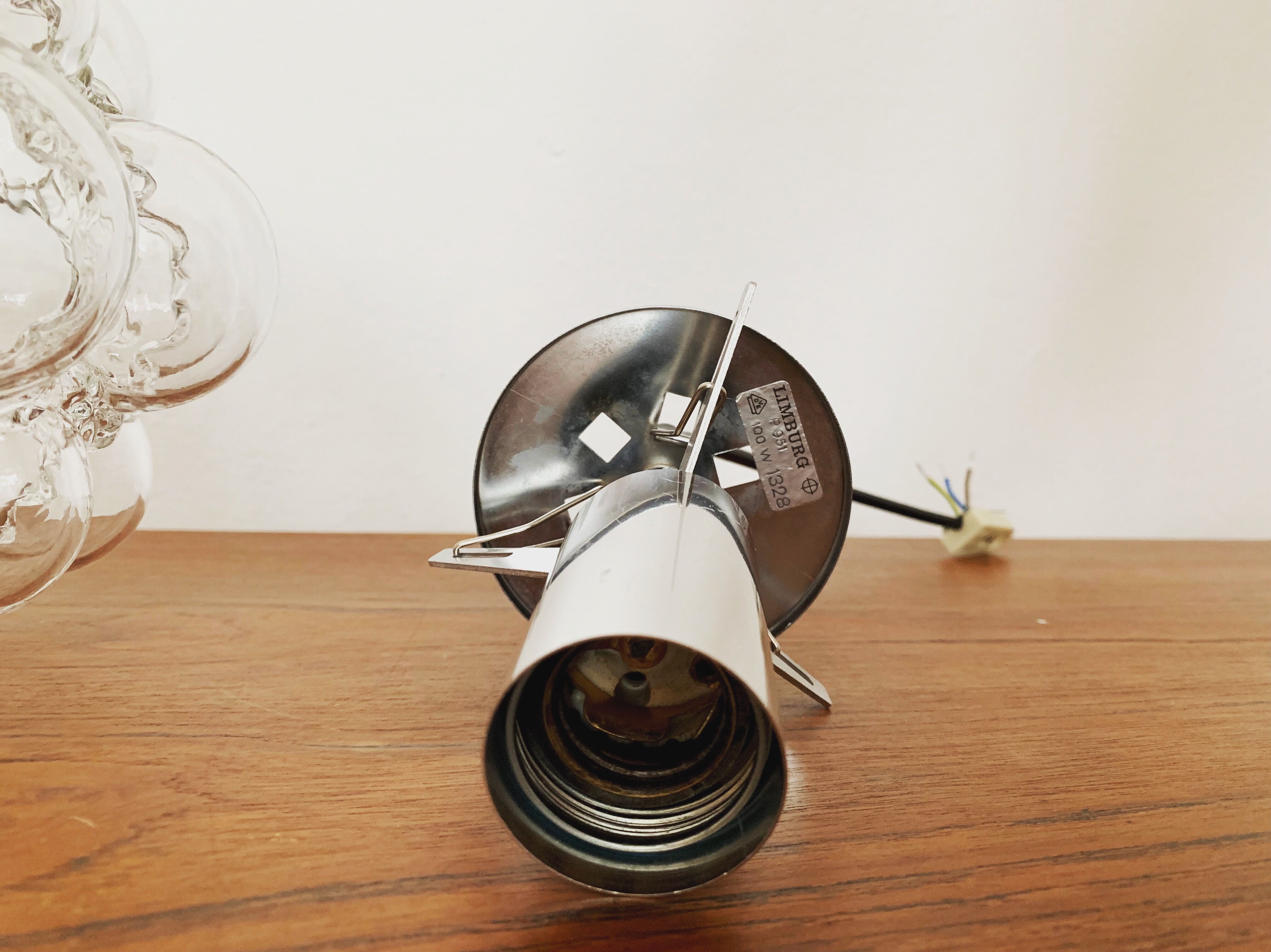 Large Mid Century Modern bubble pendant lamp by Helena Tynell for Glashütte Limburg