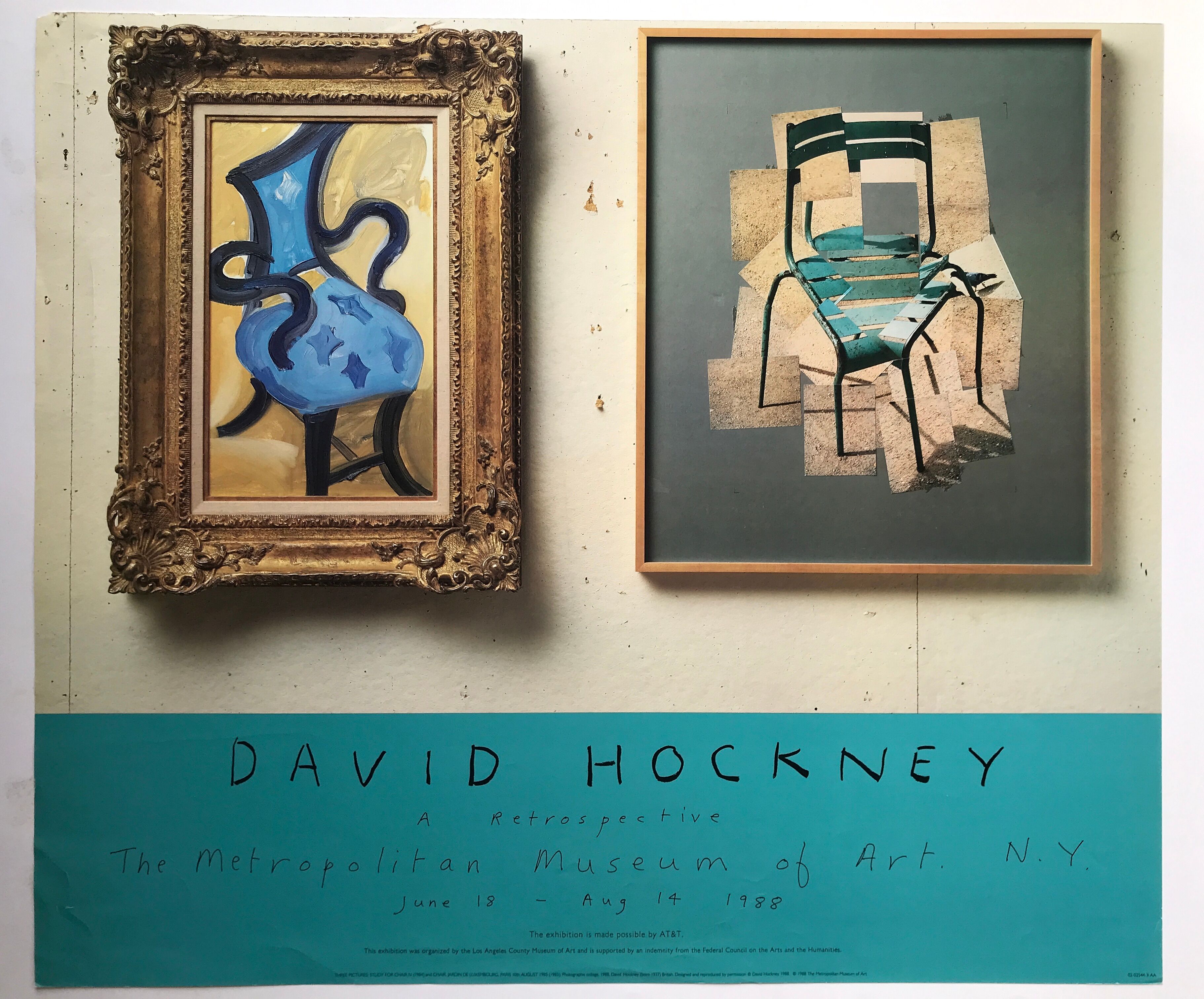 Exhibition poster by David HOCKNEY, The Metropolitan Museum of Art, 1988