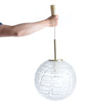 Large Ball Frosted Glass Ceiling Light by Doria, Germany 1970s