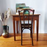 Antique farm table in solid blond walnut