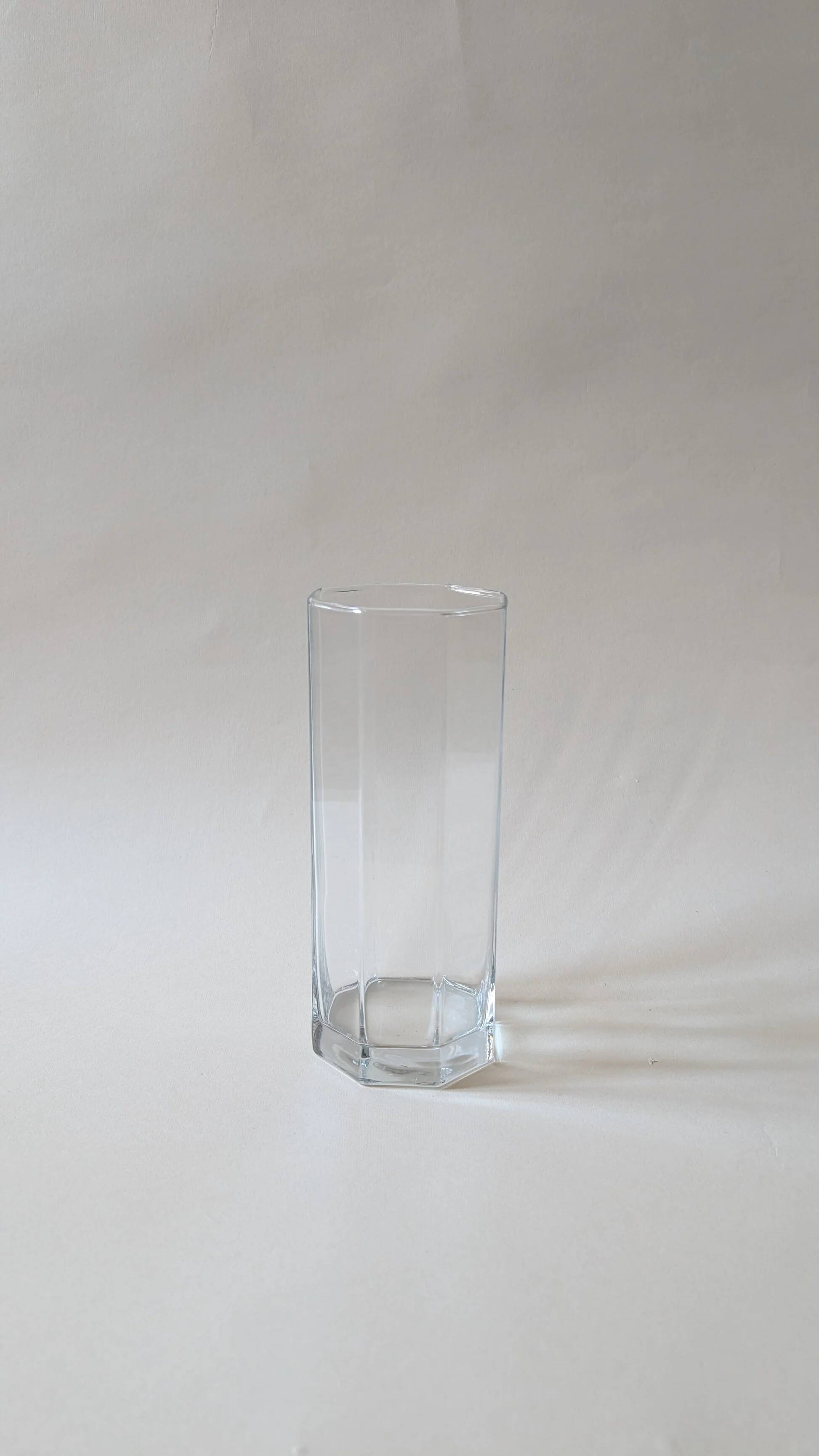 Octagonal glass vase