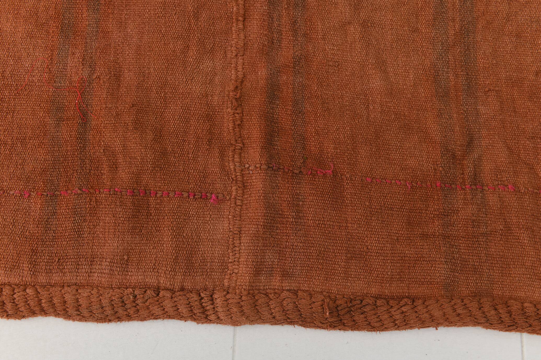 Terracotta Striped Modern Kilim Rug, 154x190Cm