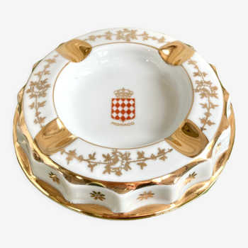 Cendrier vintage porcelaine de Limoges décor Monaco