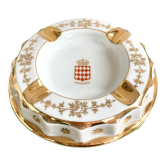 Cendrier vintage porcelaine de Limoges décor Monaco