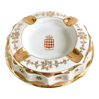 Vintage Limoges porcelain ashtray with Monaco decor