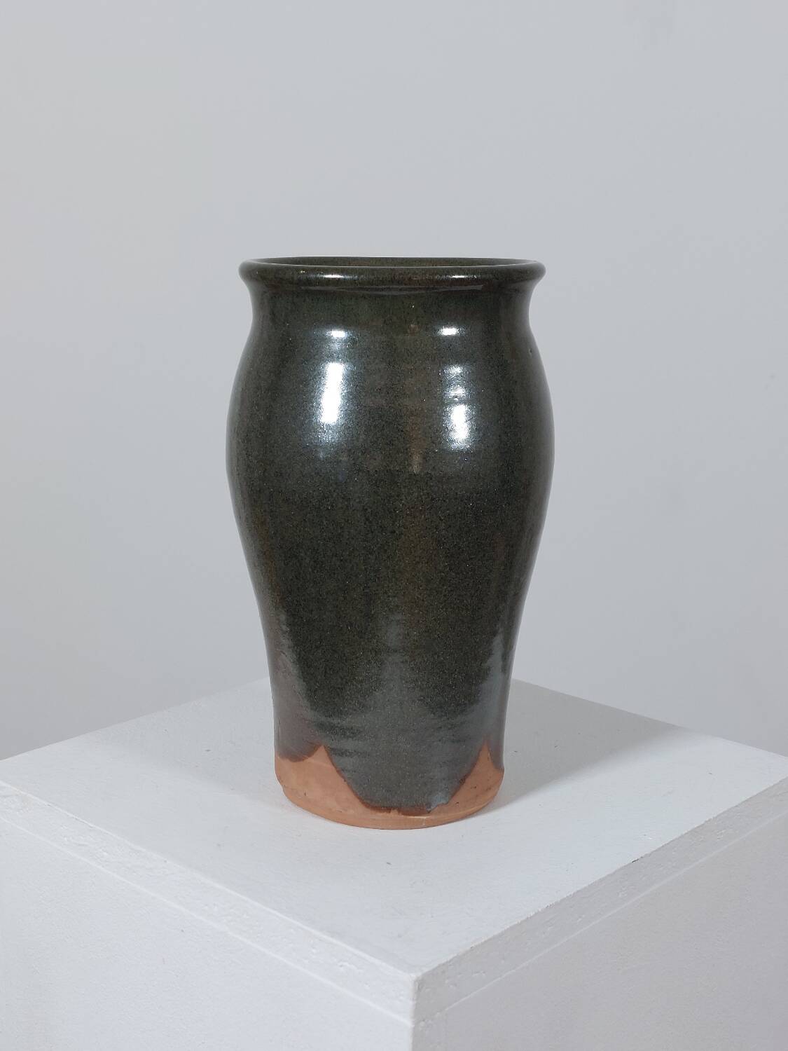 Vintage mid-century oxidised pottery vase