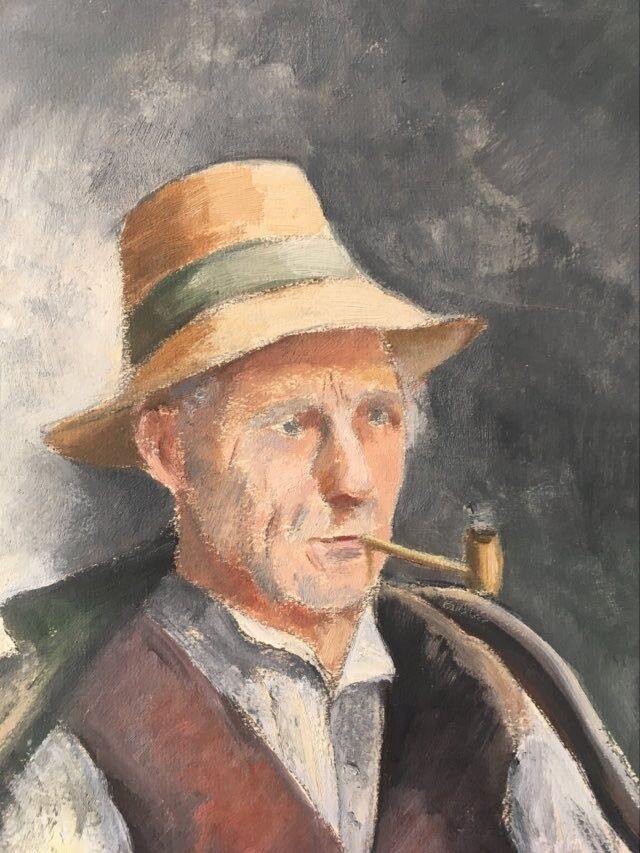 Portrait old oil signed