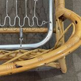 1960s rattan bed with metal base