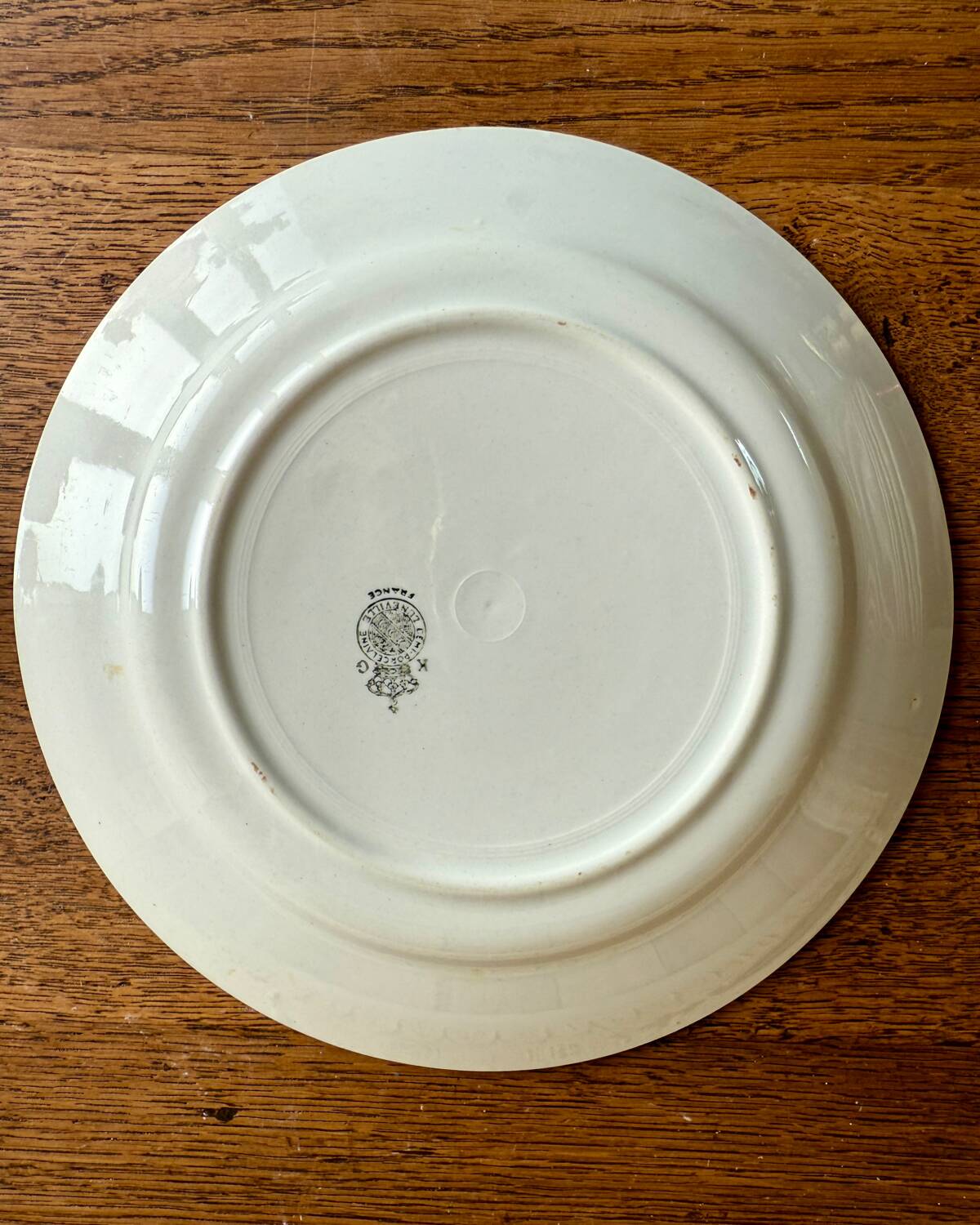 Set of 12 flat ironstone plates from Luneville