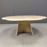 Vintage flower shaped travertine coffee table, 1970s