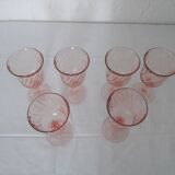 6 large pink glasses Luminarc rosaline twists