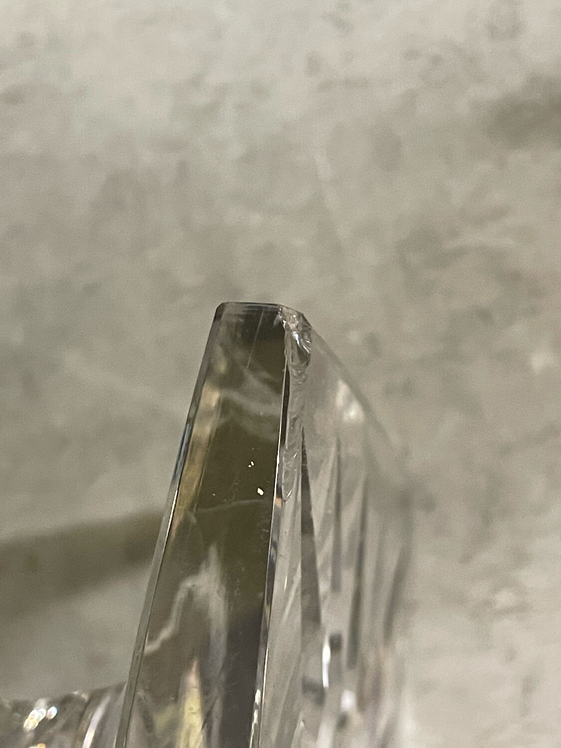 Diamond-cut crystal baluster vase with Lorraine cross