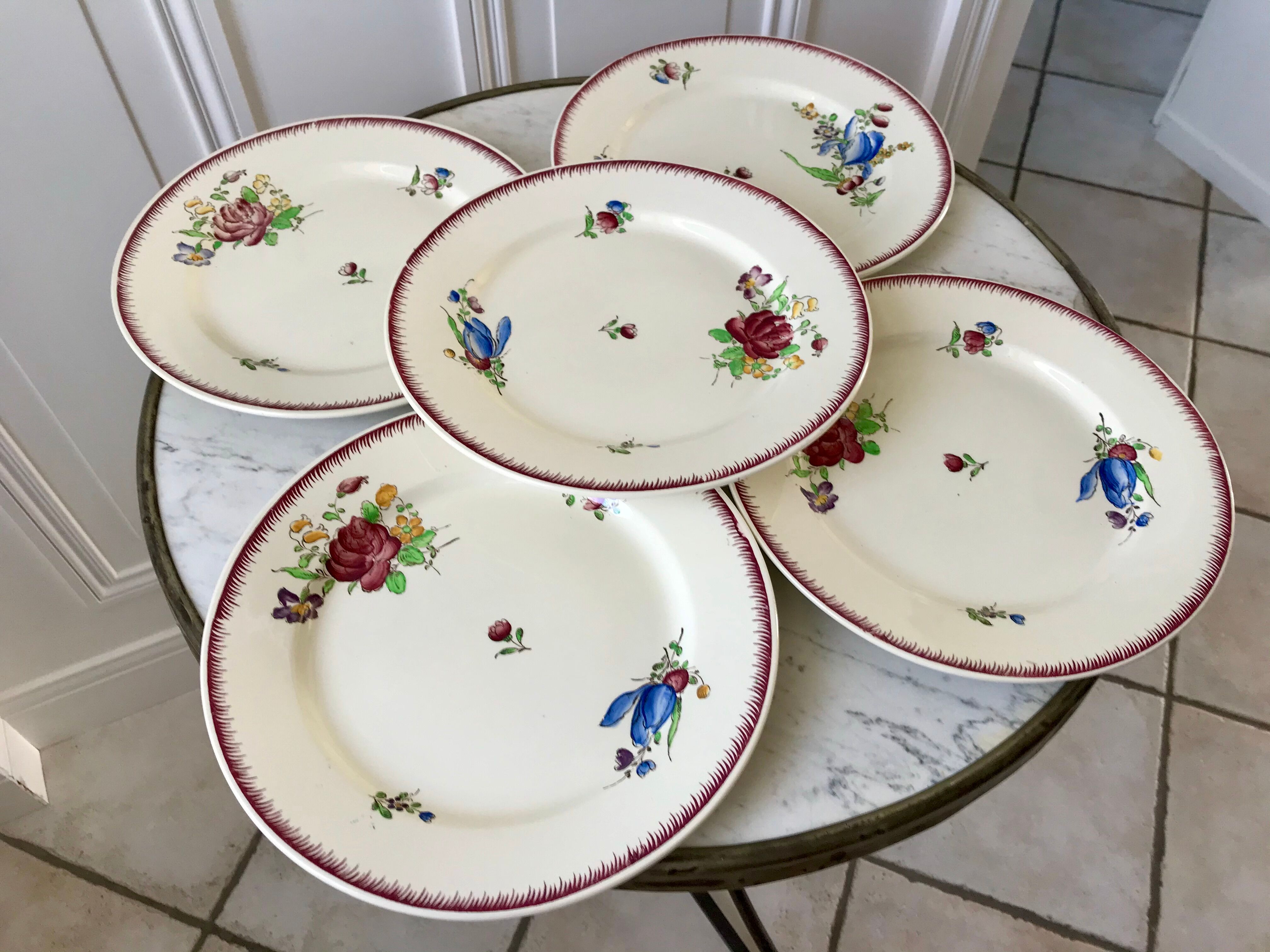 lot of 5 large flat plates Villeroy & Boch La Louvière Belgian manufacture in Terre de Fer débu