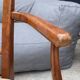 Fauteuil de bureau ancien en merisier et tissu