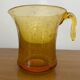 Service à punch ancien en verre bullé ambré, style Biot