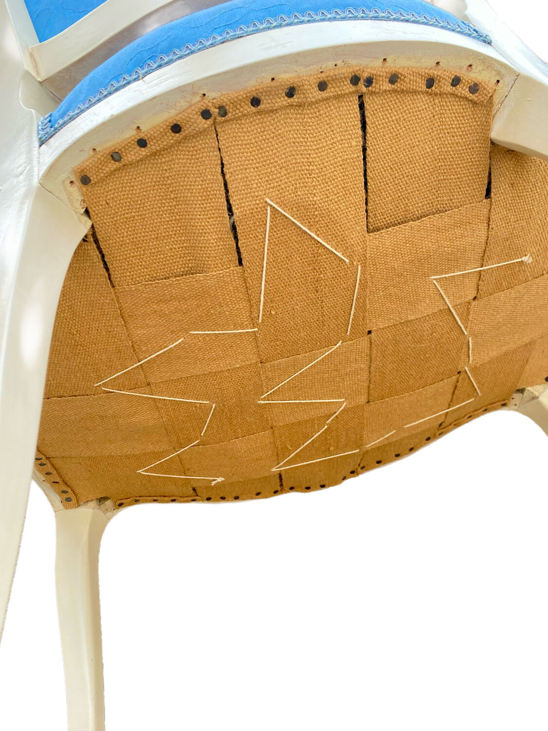 2 blue Louis XV armchairs