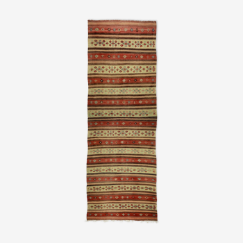 Anatolian handmade kilim rug 437 cm x 187 cm