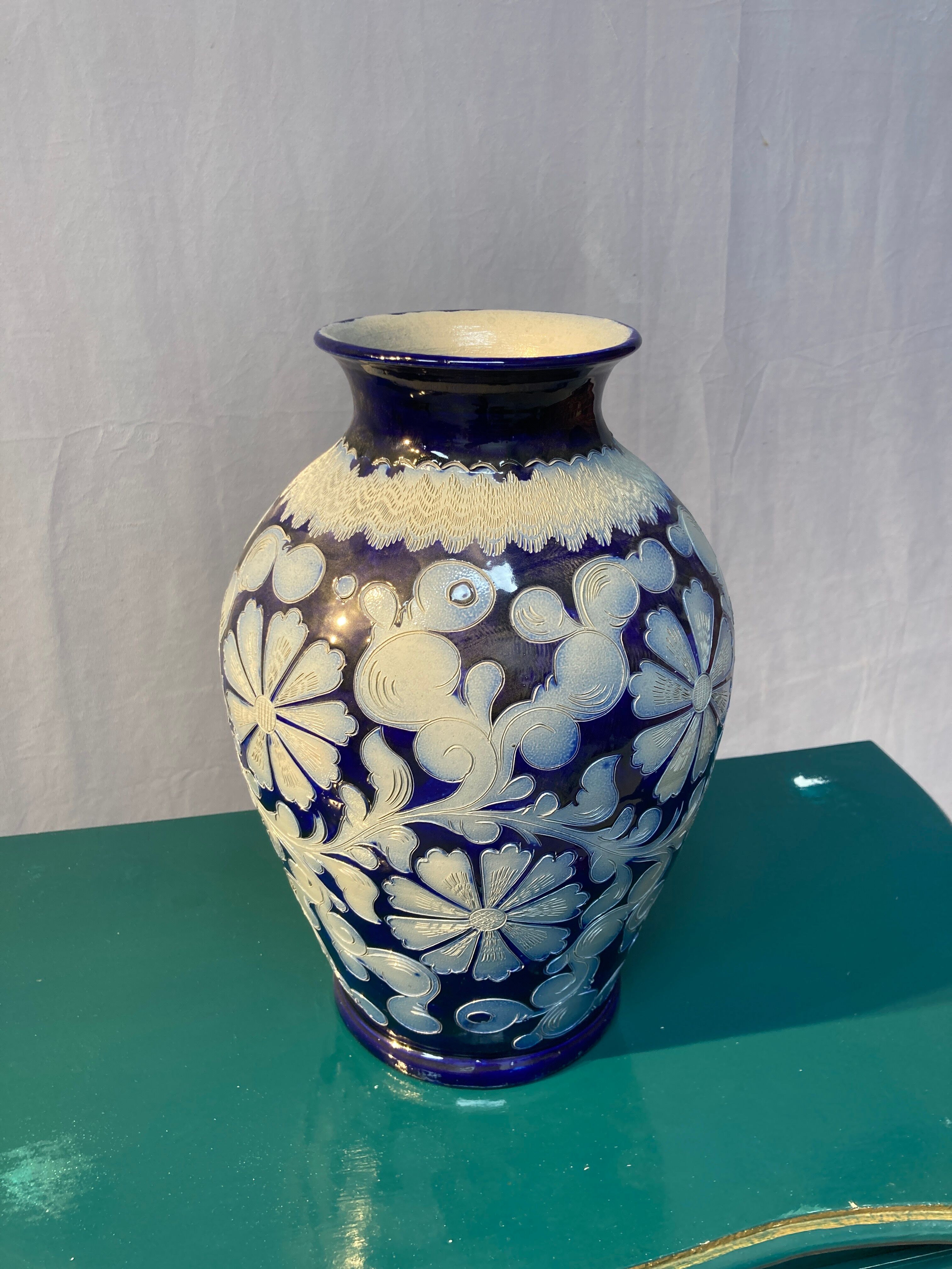 Blue vase in Alsace sandstone