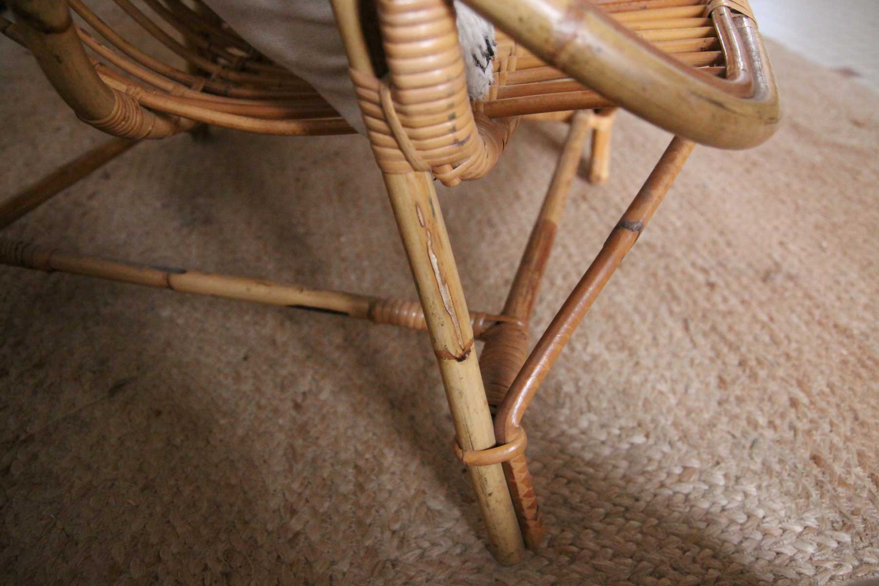 Vintage rattan bench