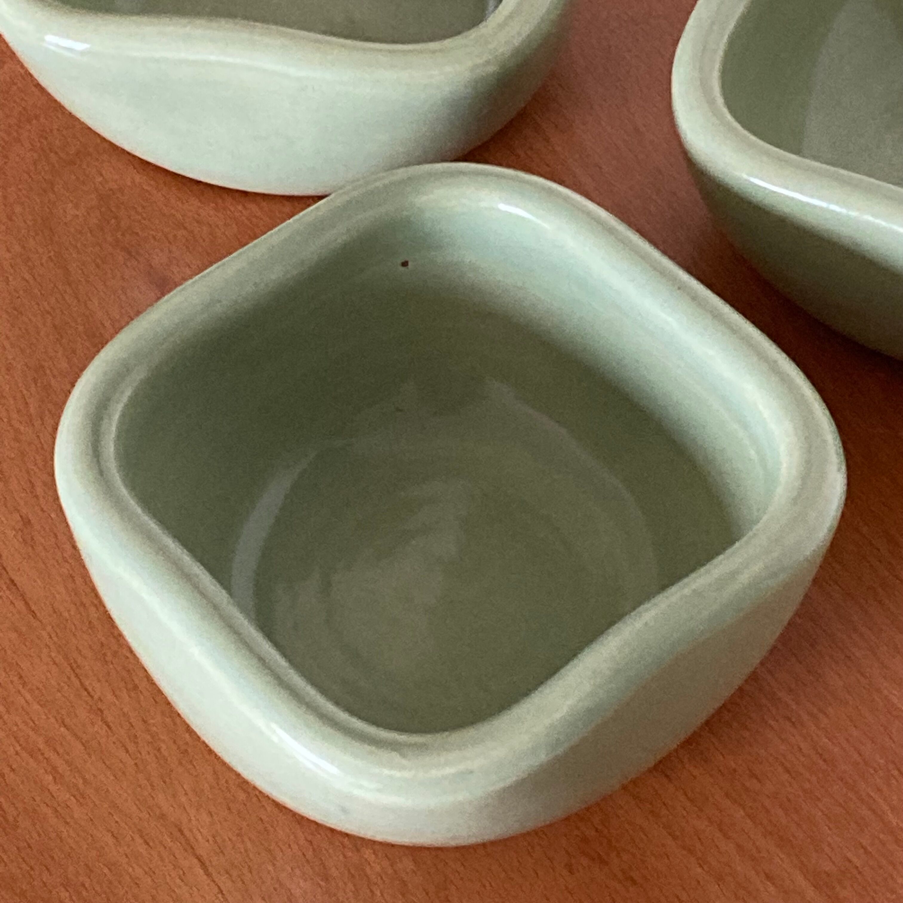 3 bowls 50s celadon Keramos