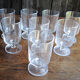 6 old luminarc transparent foot glasses